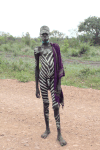 Mursi Man Painted Like